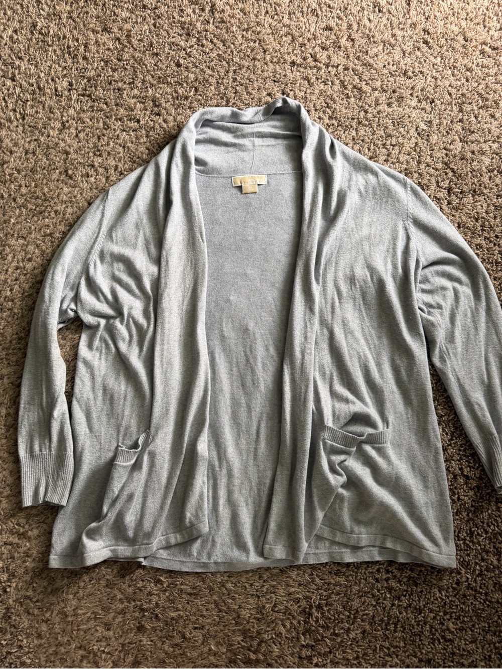 Michael Kors Gray Open Front Cardigan with Angora - Size 2X Plus